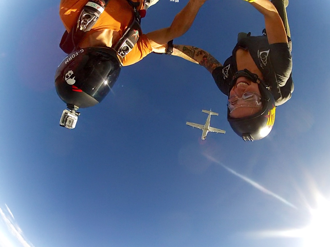 Steff Gardner skydiving.
