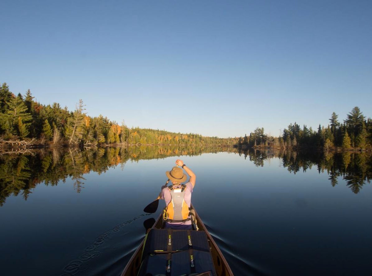 Amy paddling in the BWCA. Photo courtesy of Amy Freeman.