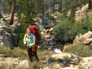 Liz Claflin in Yosemite.