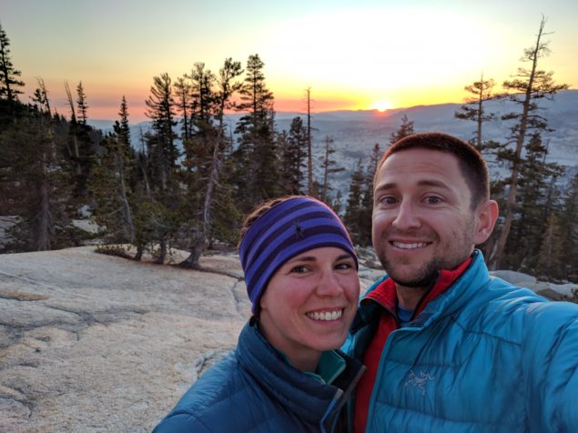 Jenny and her Husband enjoying the sunset in Yosemite.
